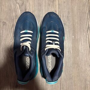 Hoka One One Blue Sneakers with White Accents